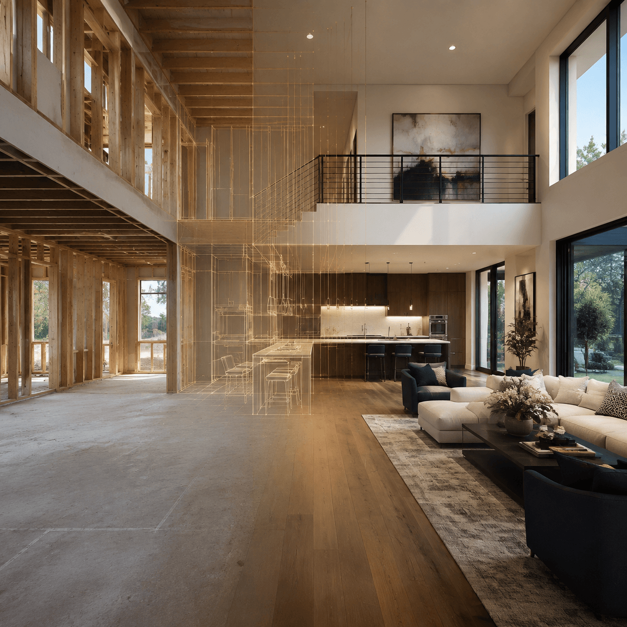 AI rendering of new construction home