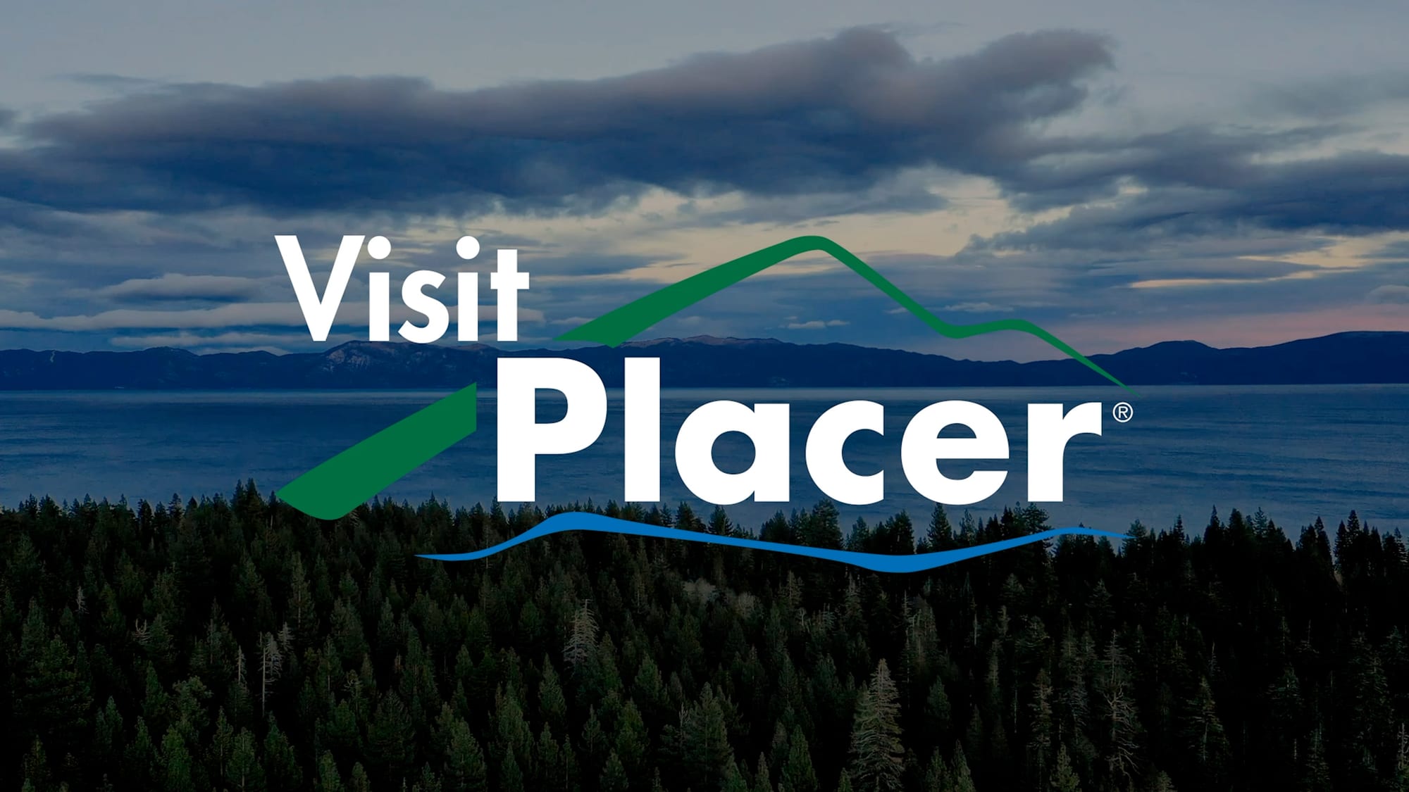 First-light drone aerial of an alpine lake in Placer County.